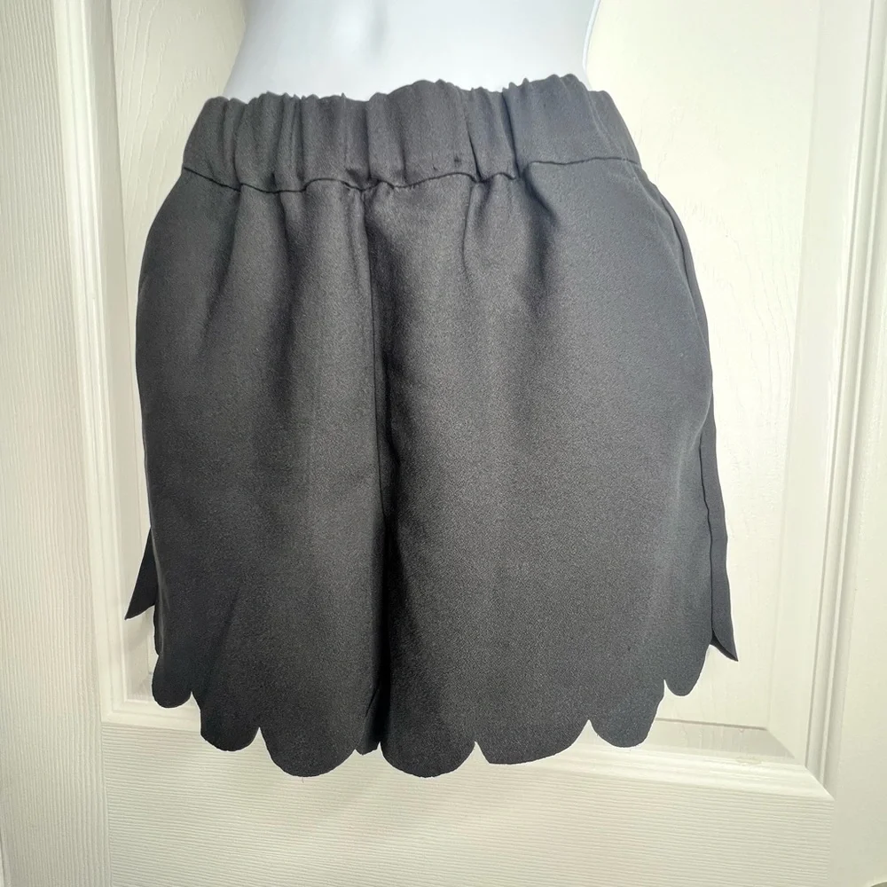 Madewell Womens 2XS Black Scalloped Edge Elastic Waist Pocket Short Shorts XXS 0